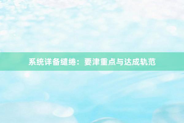 系统详备缱绻：要津重点与达成轨范